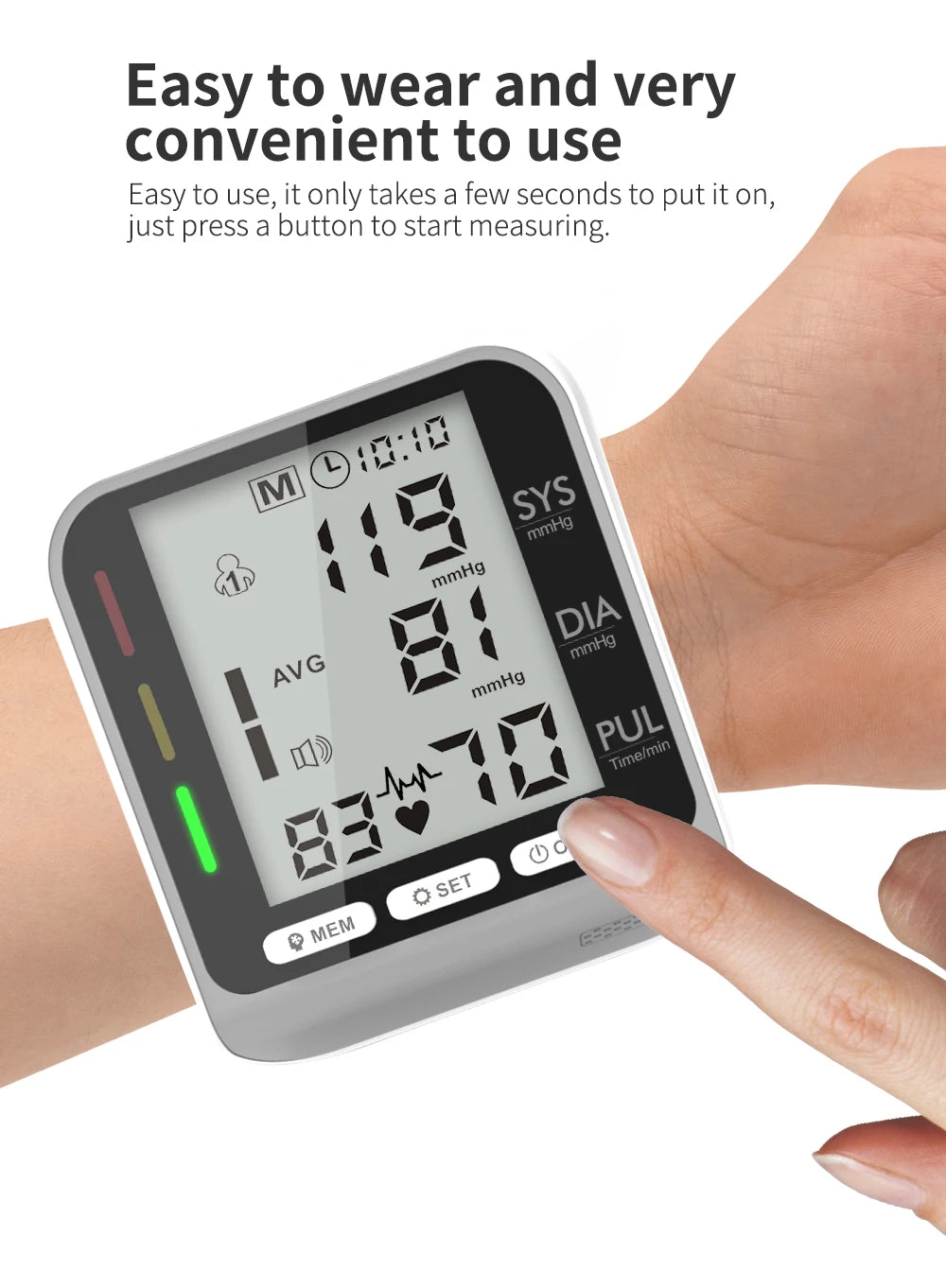 Portable Wrist  Digital Blood Pressure Monitor