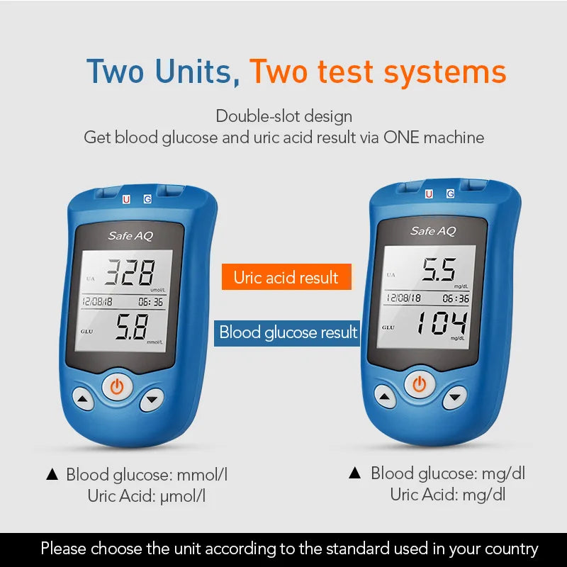 Sinocare  Glucometer & Uric Acid Test Kit