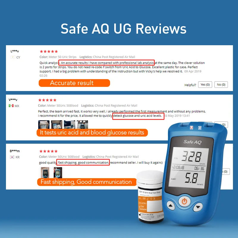 Sinocare  Glucometer & Uric Acid Test Kit
