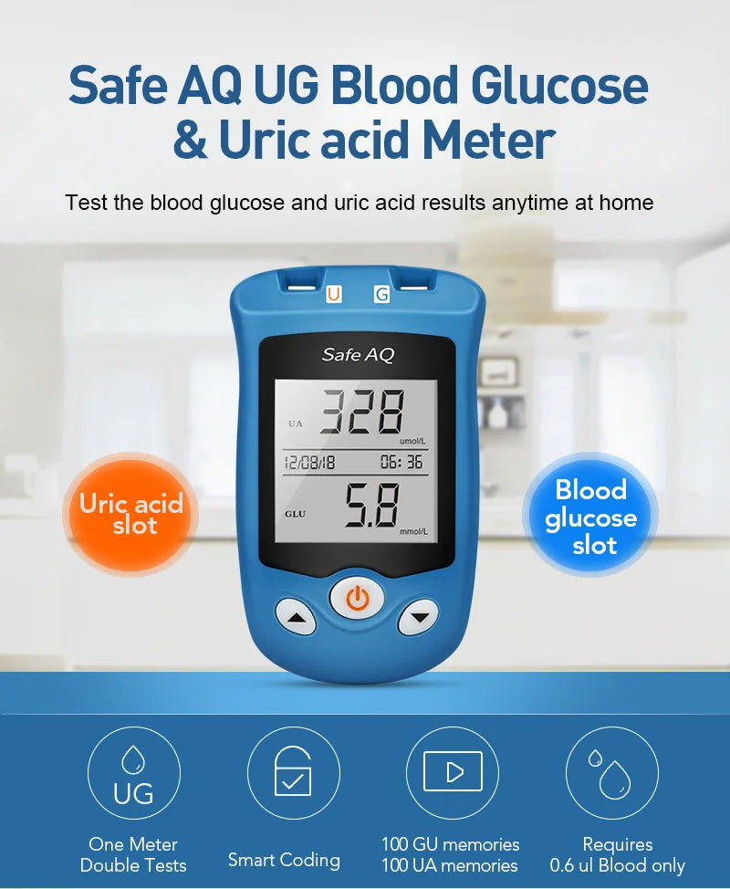 Sinocare  Glucometer & Uric Acid Test Kit