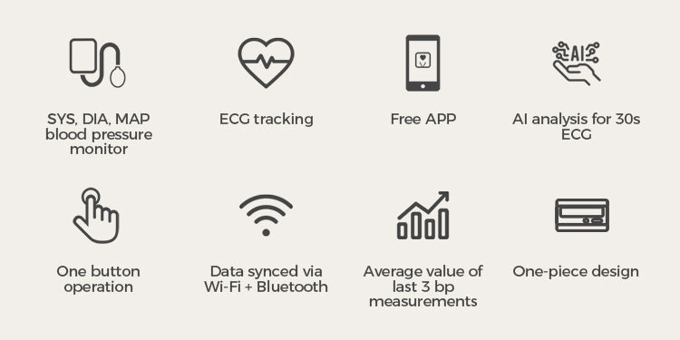 Bluetooth  BP2 WIFI  AI Analysis Upper Arm Digital EKG Blood Pressure Monitor
