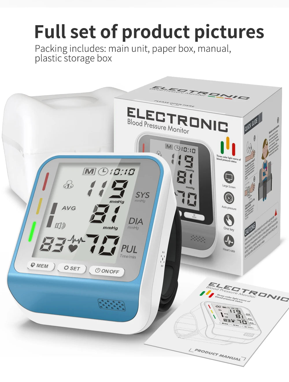 Portable Wrist  Digital Blood Pressure Monitor