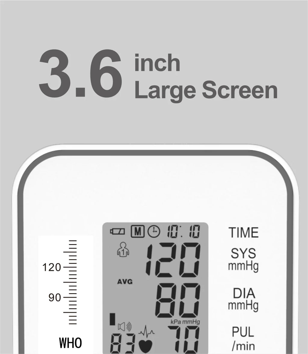 Rechargeable Upper Arm BP Monitor with Voice & Tri-Color LCD Display
