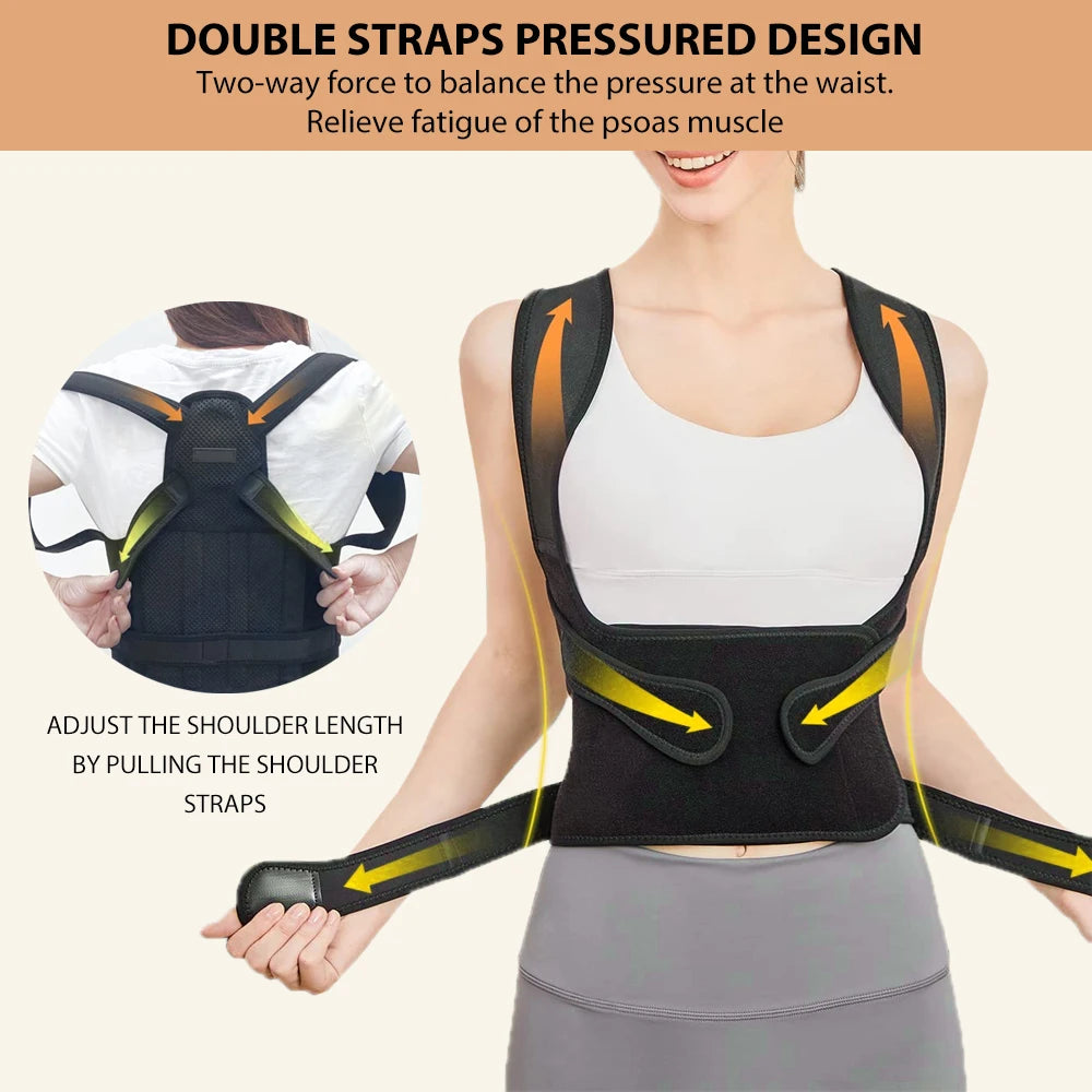 Back Brace and Posture Corrector for Men and Women, Back Straightener Posture Corrector Scoliosis & Hunchback Correction Support