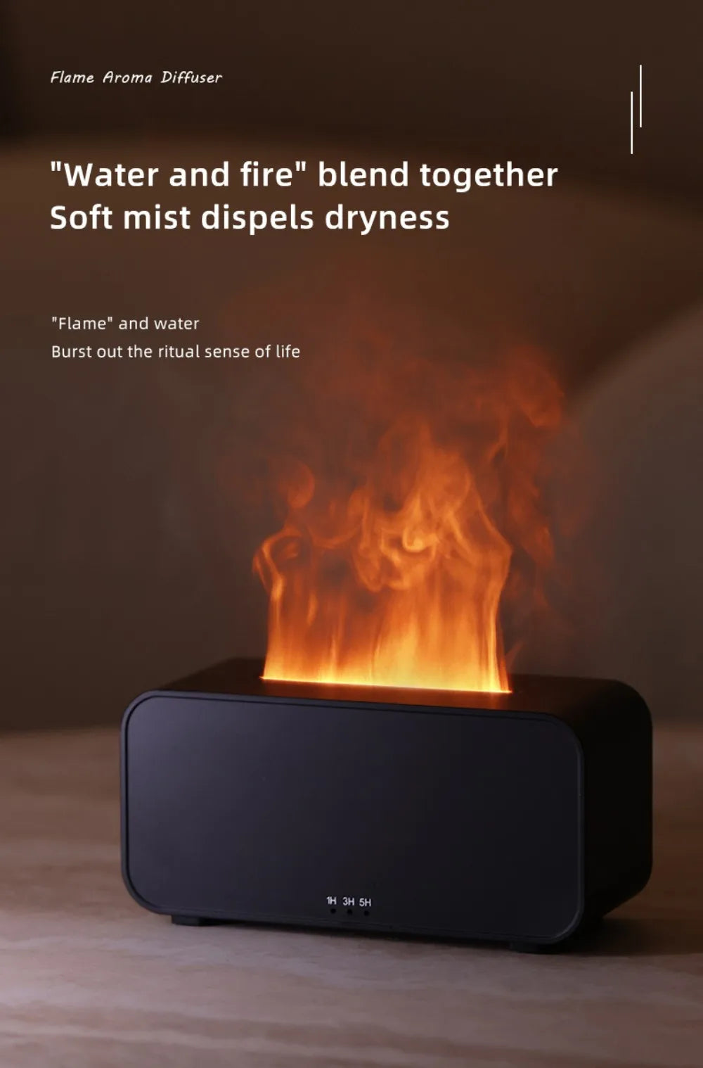 Humidifier Flame Aromatherapy Diffuser.
