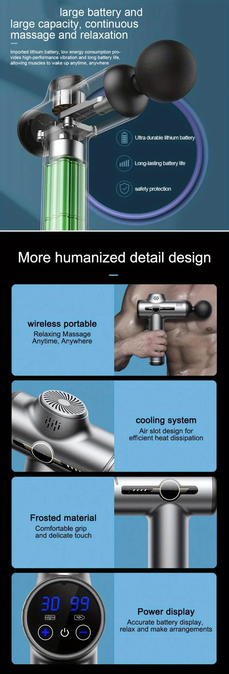 Portable Fascia Gun Vibration Massage