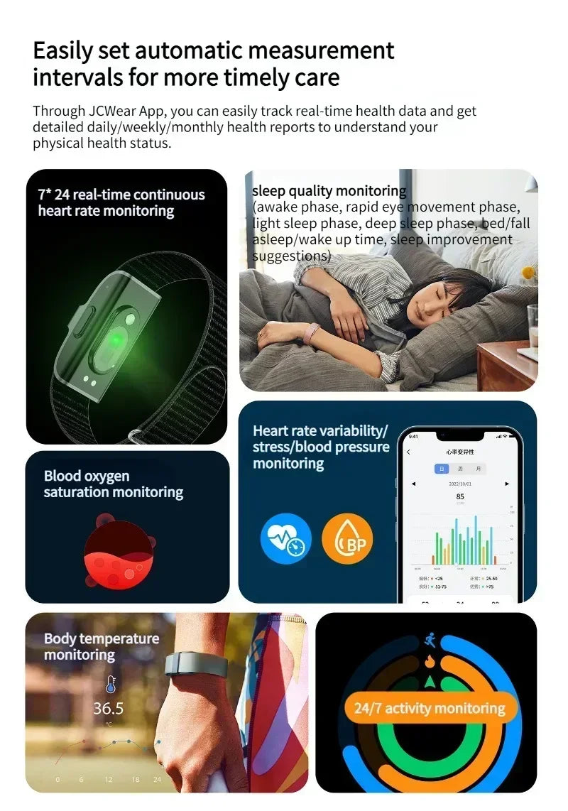 AI Smart Health Bracelet | Blood Pressure, Sleep & Heart Rate Monitor