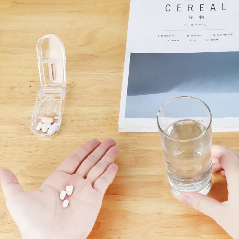 Portable Pill Cutter Box - Medicine Organizer with Tablet Splitter