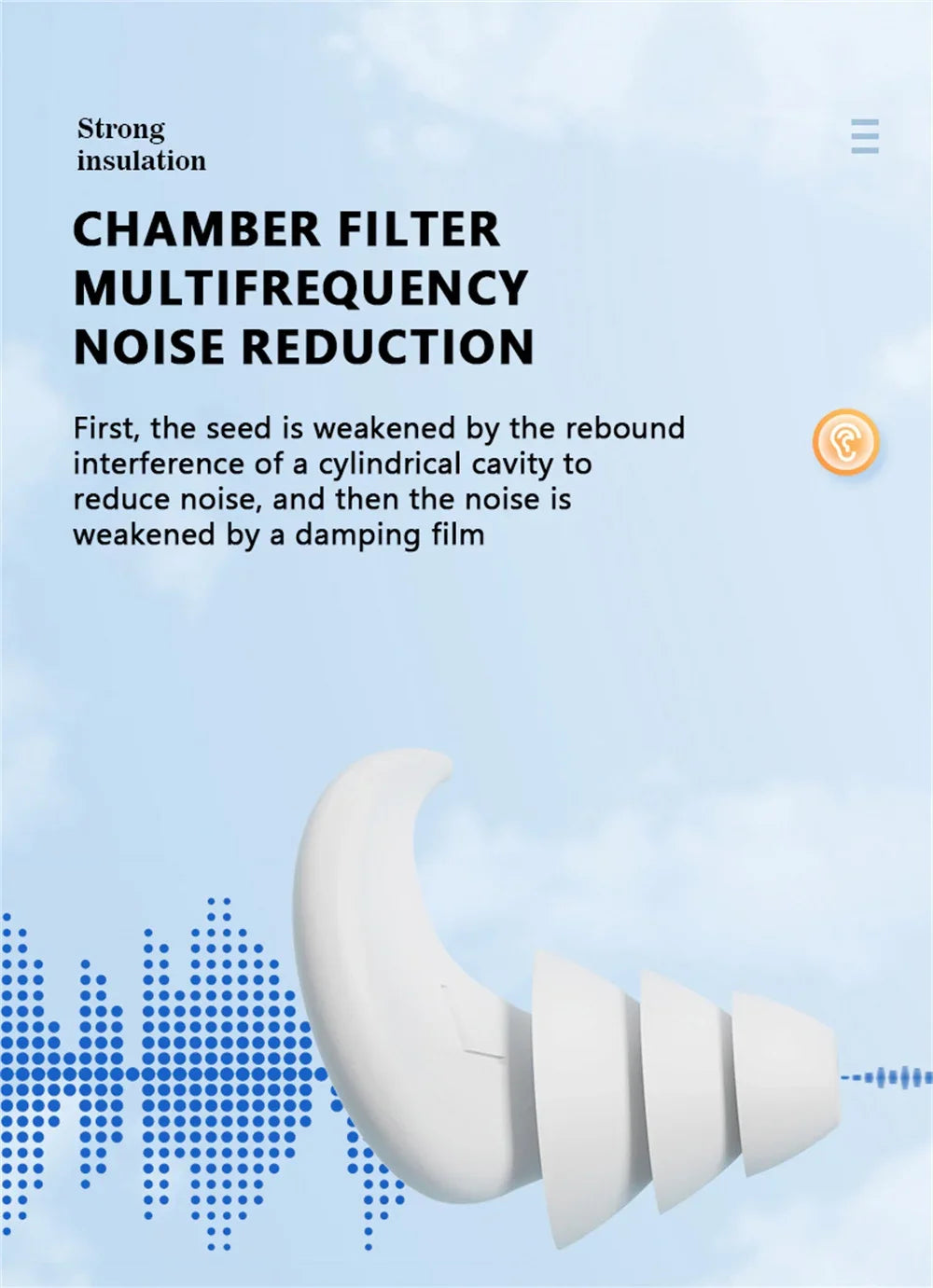 Anti Noise Silicone Waterproof Ear Plugs