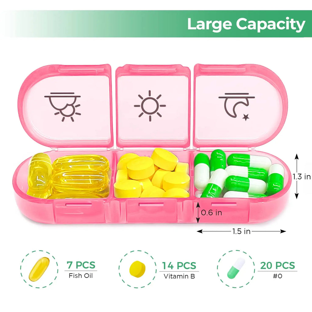1 Set Pill Box 7 Days Organizer 21 Grids 3 Times One Day Portable Travel With Large Compartments For Vitamins Medicine Fish Oils