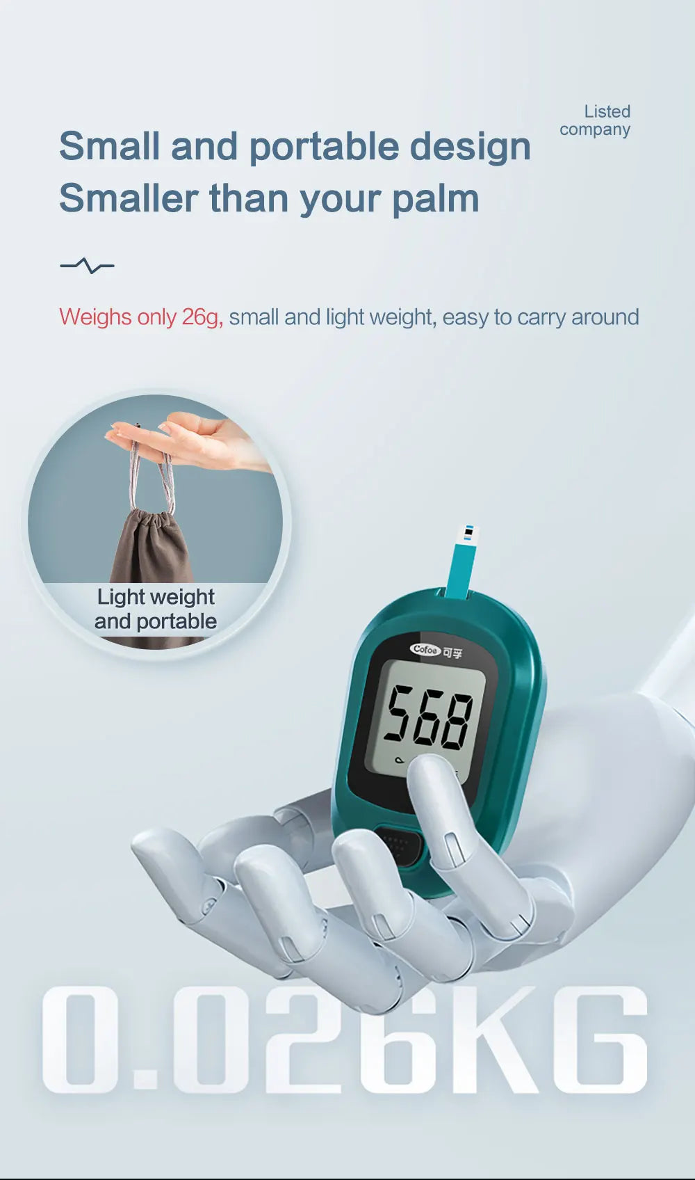 Cofoe Uric Acid Monitor  With Test Strips