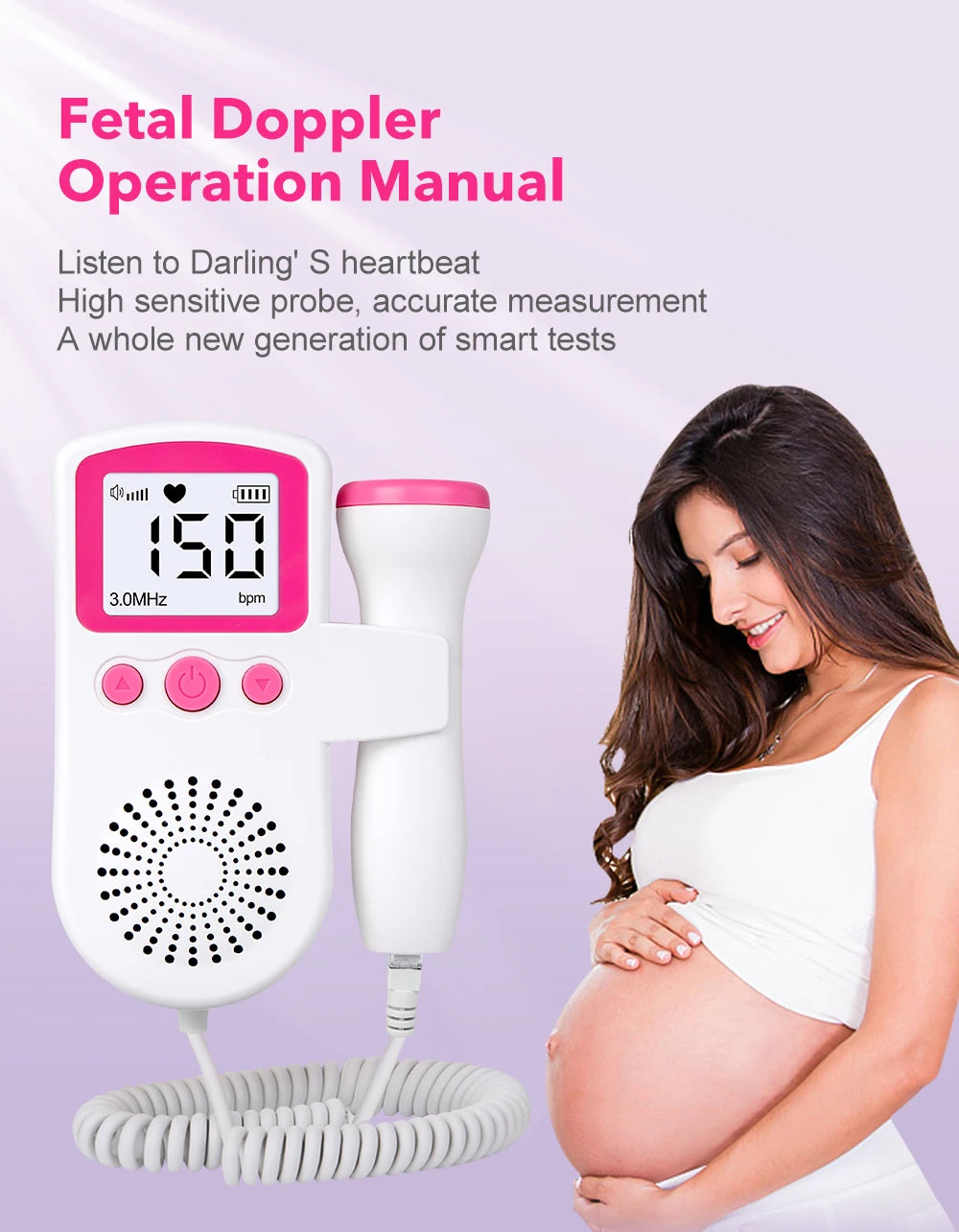 2MHz Ultrasound Fetal Heart Rate Detector