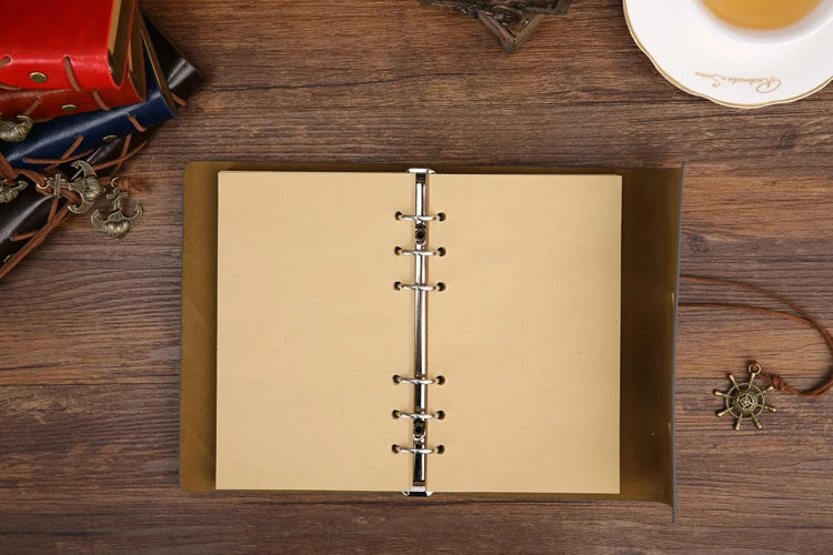 Retro Spiral Vintage Pirate Anchors Leather Note Book