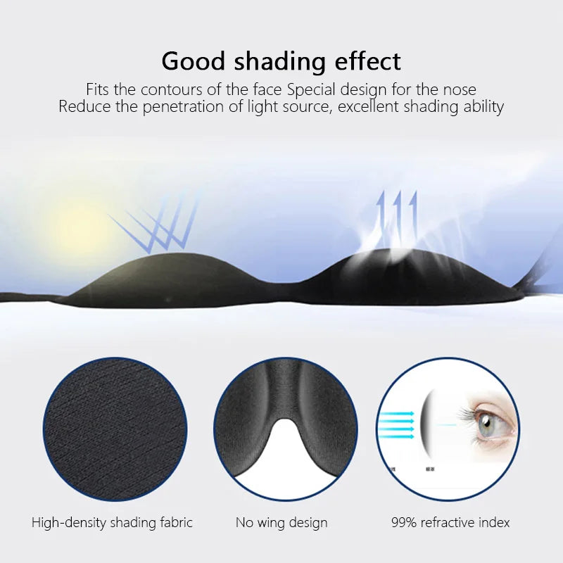 3D Sleeping Mask Eyepatch Block Out Light Soft Paded Sleep Rest Relax Aid Cover Patch Blindfold Face Shade Eyeshade Eyes Patchs