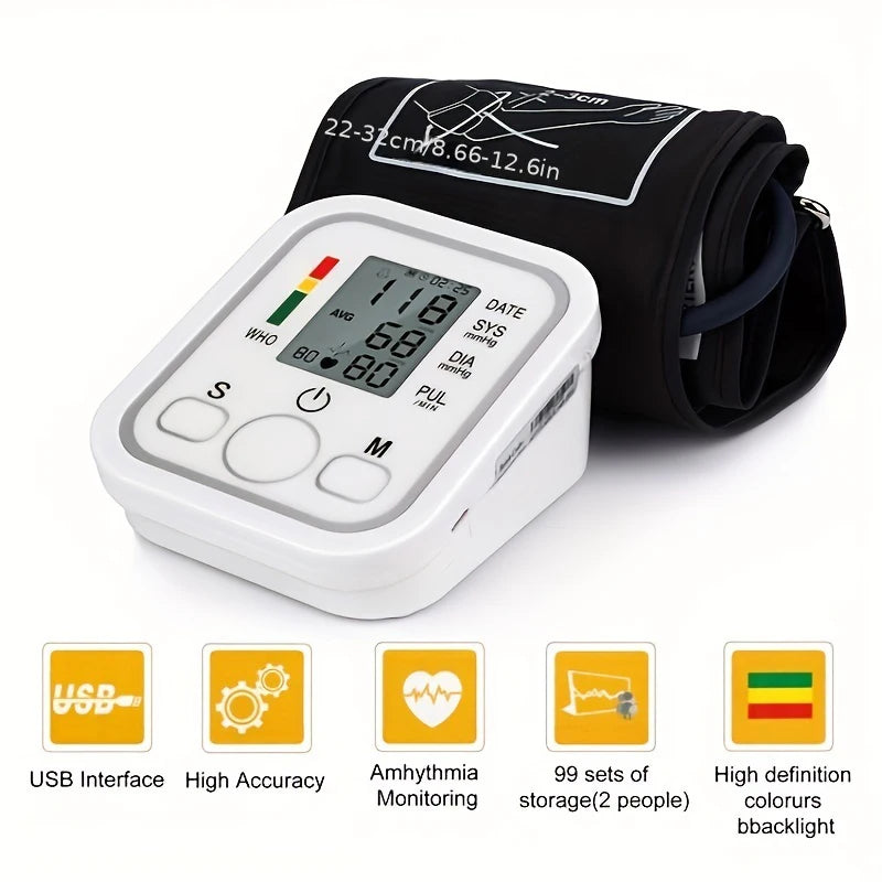 Electric Arm Voice Reading Blood Pressure Monitor | Backlit LCD | WHO Interpretation