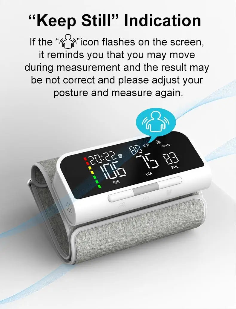 Rechargeable Upper Arm Monitor | 3-Color LCD | English Voice Guidance