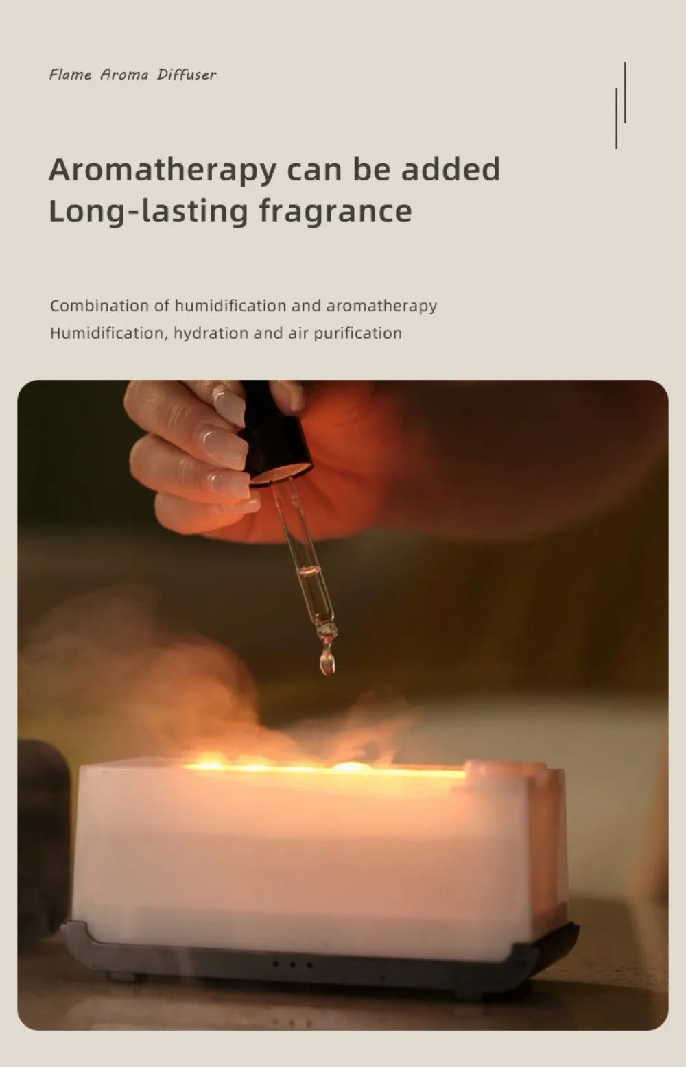 Humidifier Flame Aromatherapy Diffuser.
