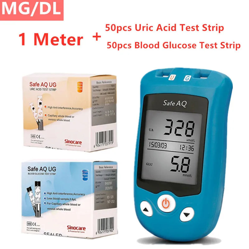 Sinocare  Glucometer & Uric Acid Test Kit