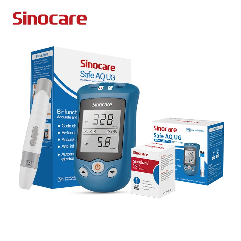 Sinocare  Glucometer & Uric Acid Test Kit