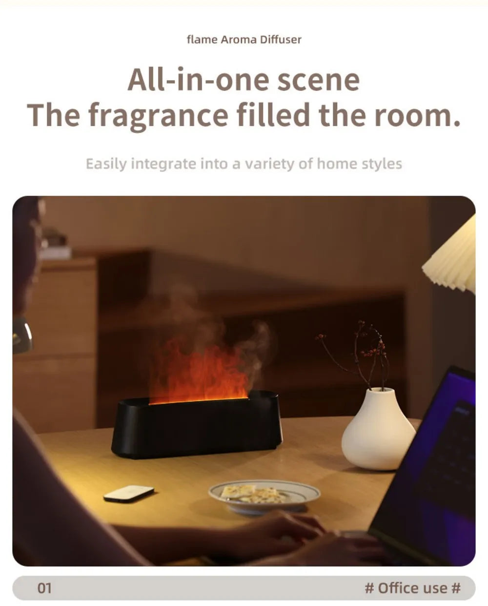 Humidifier Flame Aromatherapy Diffuser.