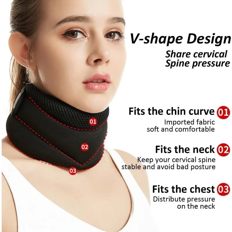 Neck Support for Snoring Adjustable Neck Brace for Sleep 3-Stage Soft Cervical Collar for Sleeping