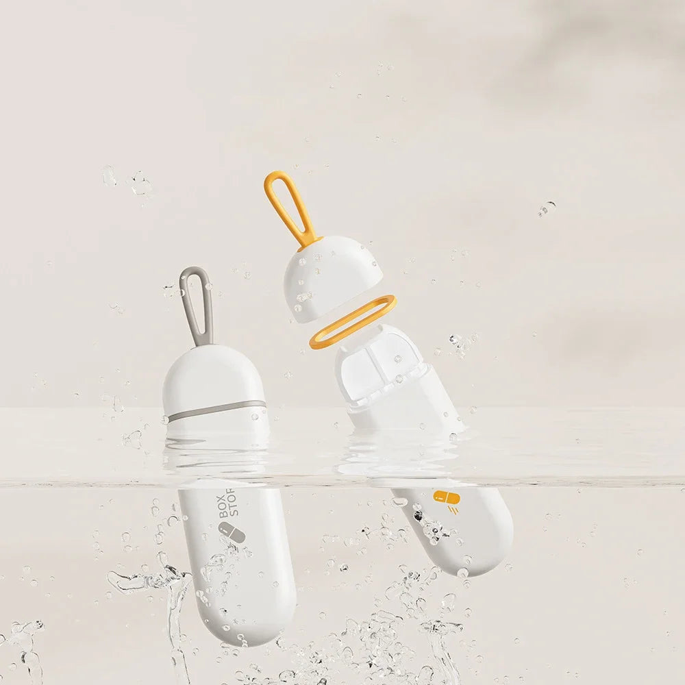 Colorful Travel Pill Box - 3-Compartment Portable Medicine Case