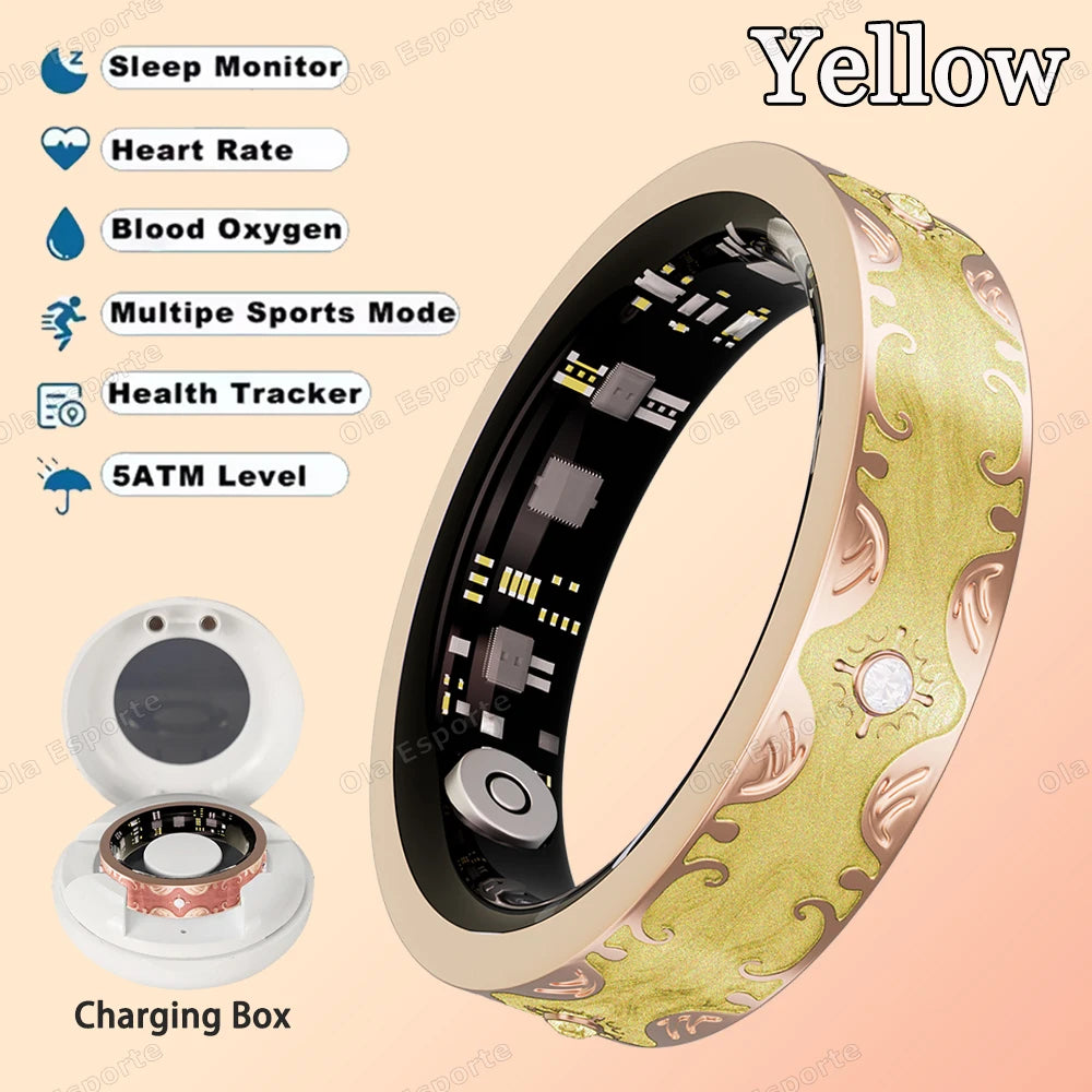 Smart Ring | Multicolor Diamond Design | Heart Rate, BP & Sleep Monitor