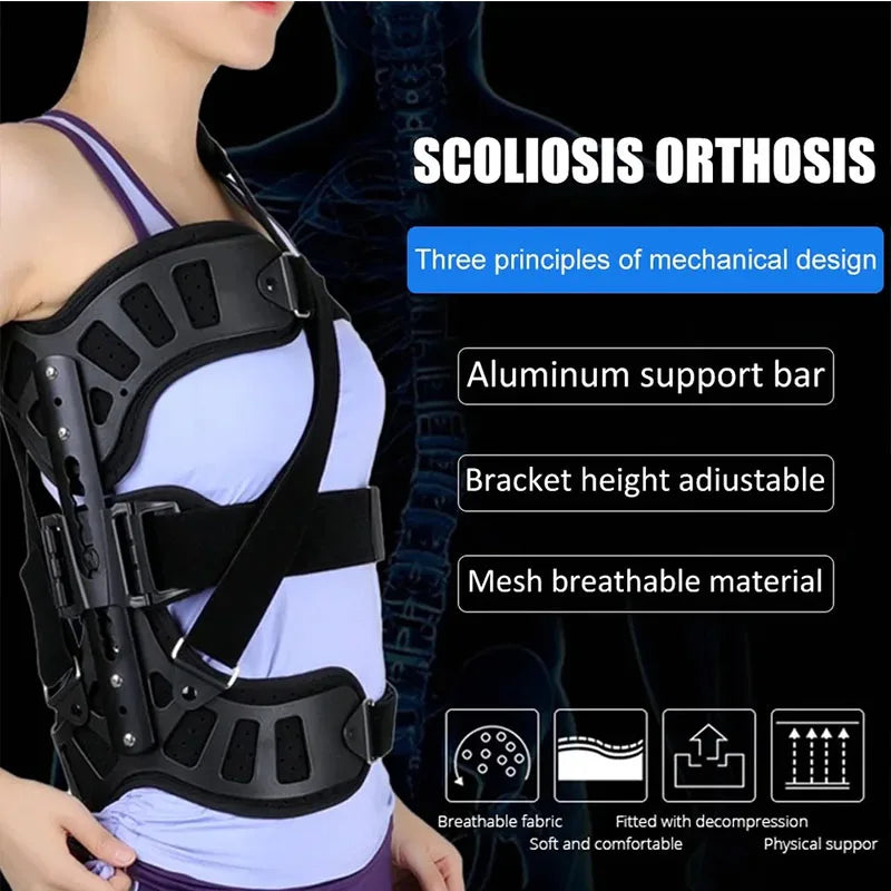 1Set Fixed Spinal Brace Aluminium Alloy Breathable Fixed Spinal Straightener Brace for Children Adults Scoliosis Correcting Brac