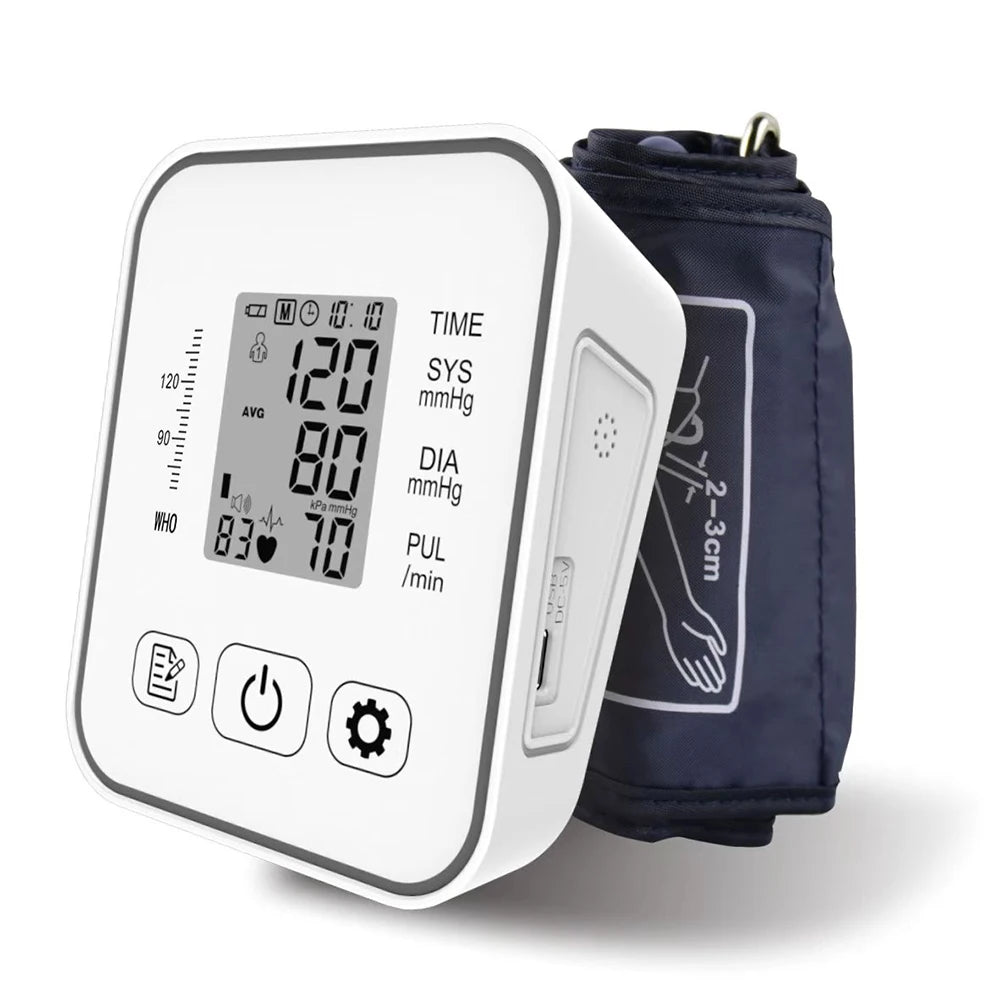 Rechargeable Upper Arm BP Monitor with Voice & Tri-Color LCD Display
