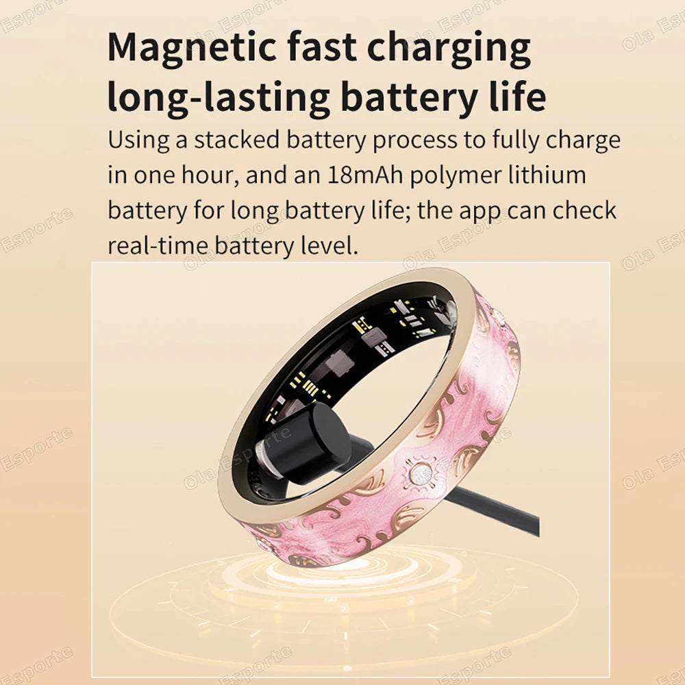 Smart Ring | Multicolor Diamond Design | Heart Rate, BP & Sleep Monitor