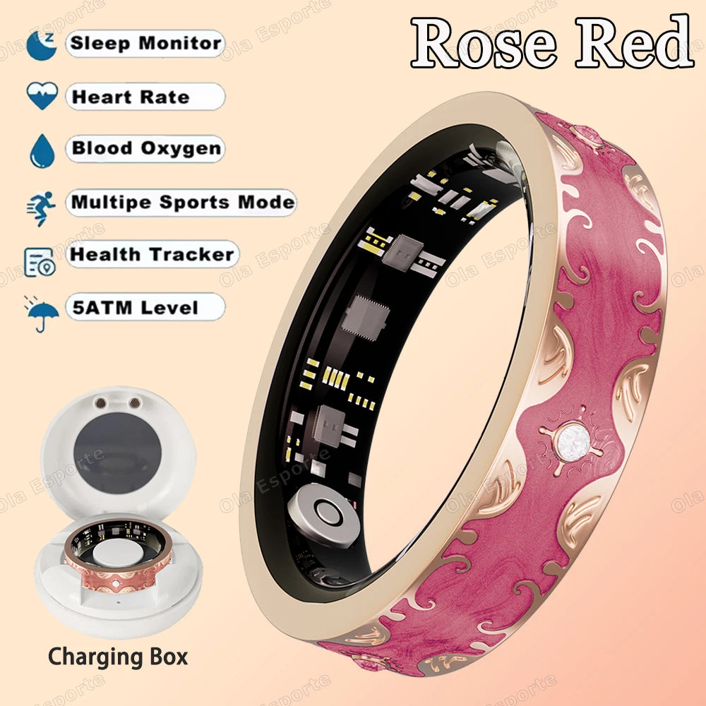 Smart Ring | Multicolor Diamond Design | Heart Rate, BP & Sleep Monitor