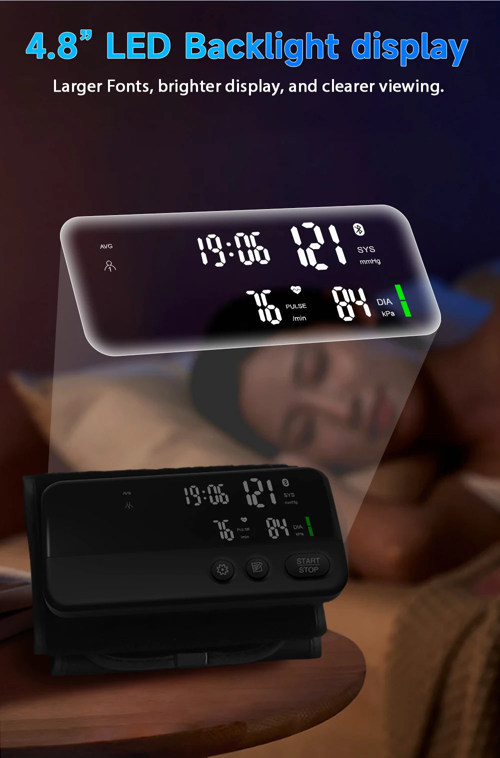 Yongrow Smart BP Monitor | LED Display | App-Connected Heart Rate Tracking