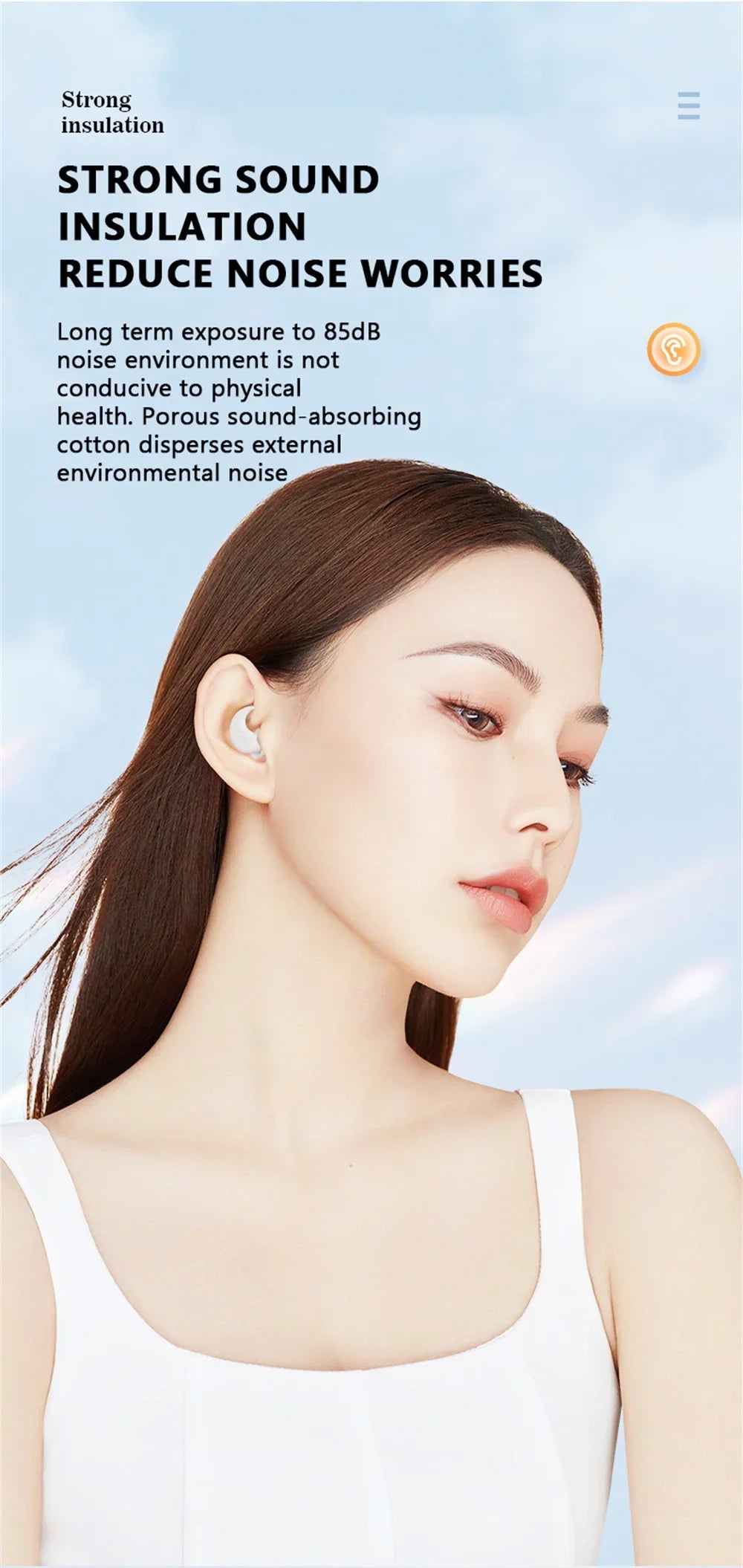 Anti Noise Silicone Waterproof Ear Plugs