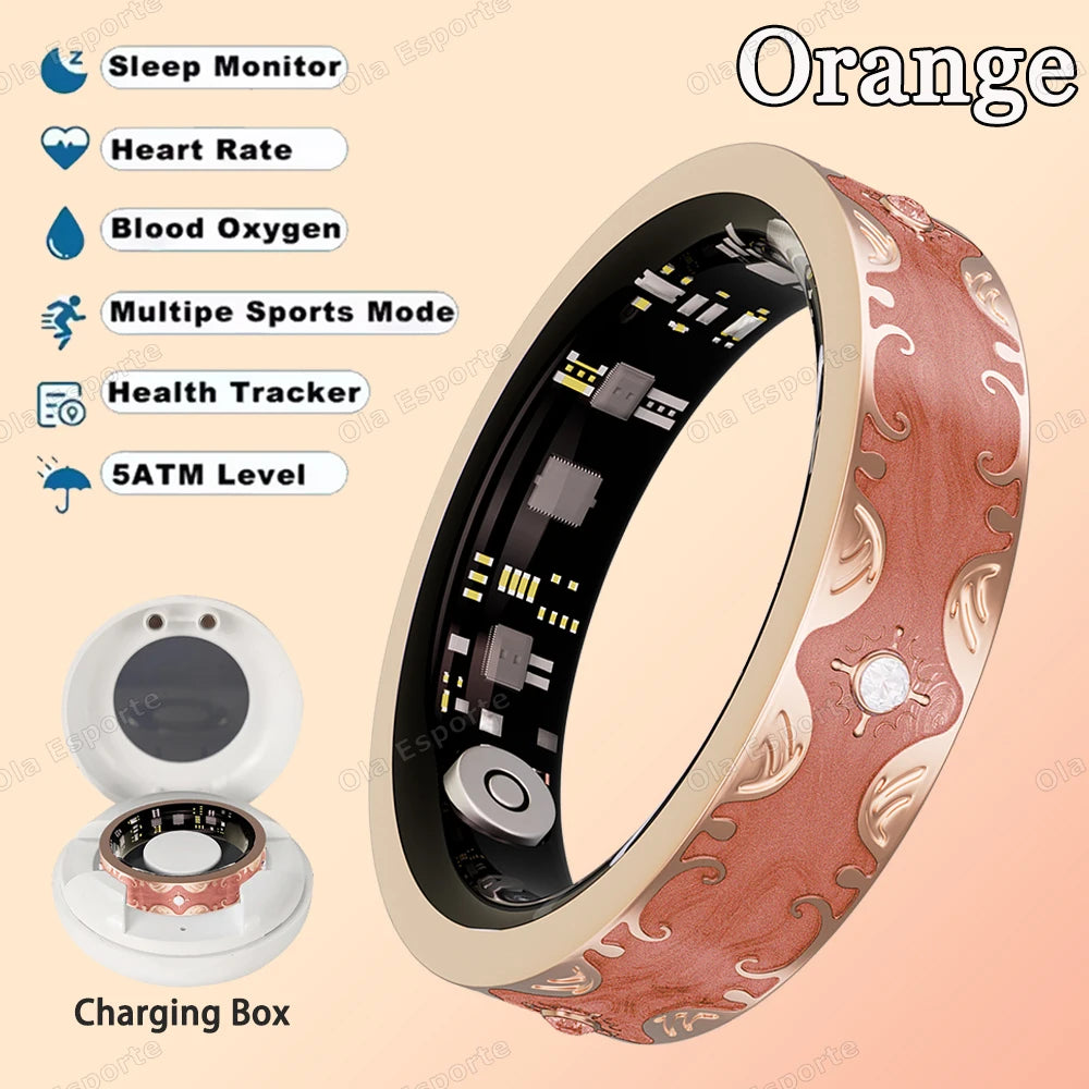 Smart Ring | Multicolor Diamond Design | Heart Rate, BP & Sleep Monitor