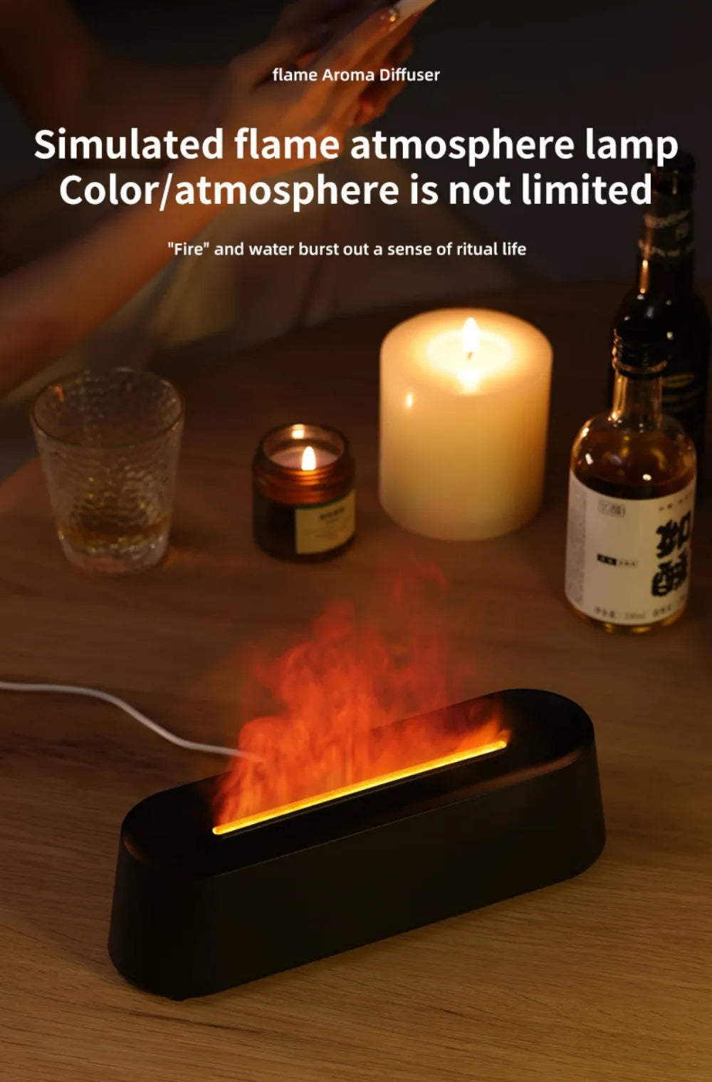Humidifier Flame Aromatherapy Diffuser.