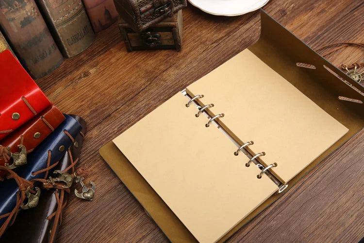 Retro Spiral Vintage Pirate Anchors Leather Note Book