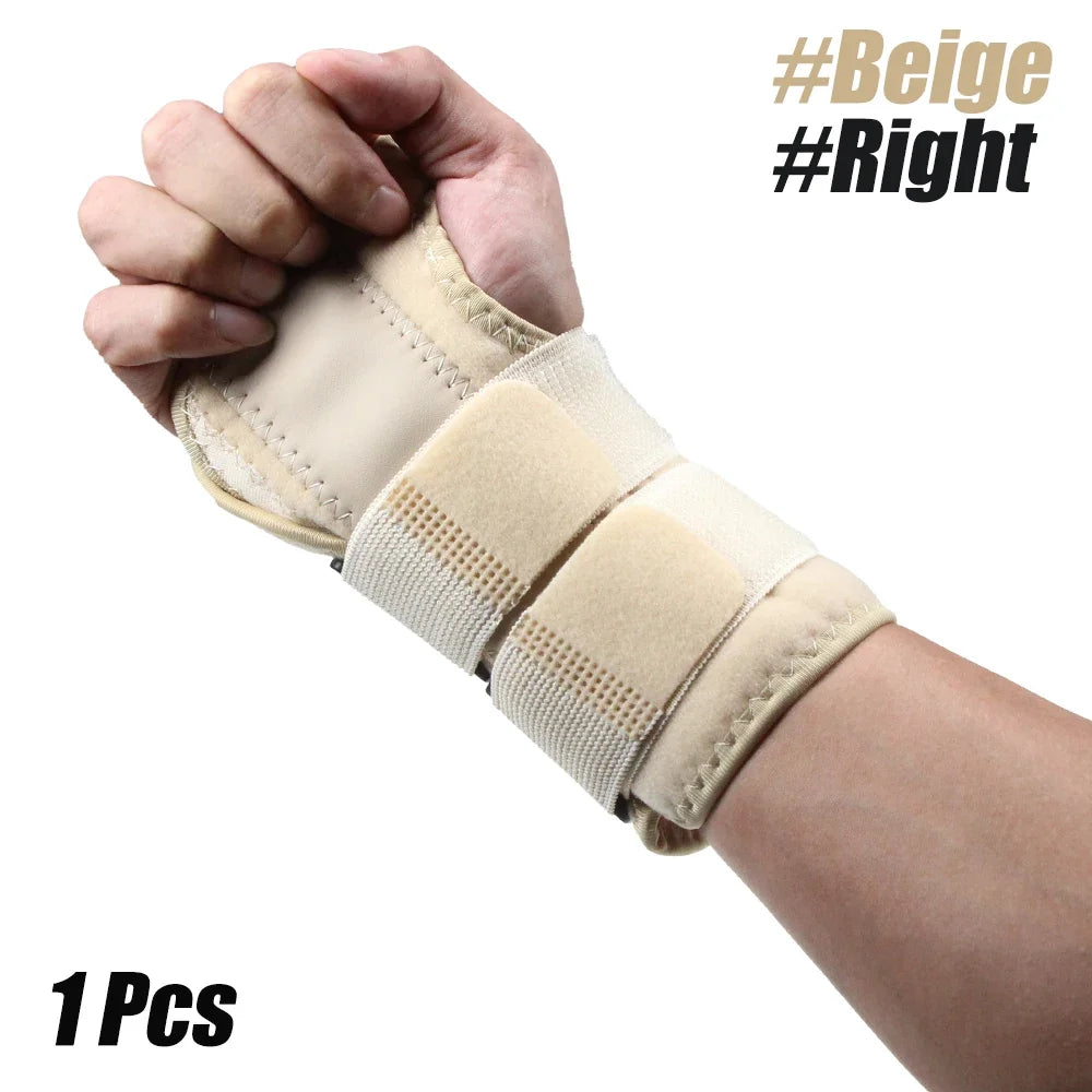 1Pcs Wrist Brace Carpal Tunnel, Adjustbale Wrist Support and Metal Splint Stabilizer, Night Sleeep Hand Brace for Pain Relief