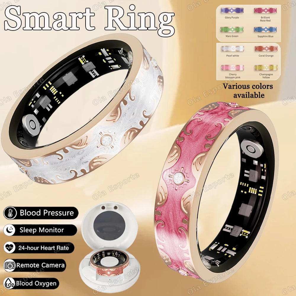 Smart Ring | Multicolor Diamond Design | Heart Rate, BP & Sleep Monitor