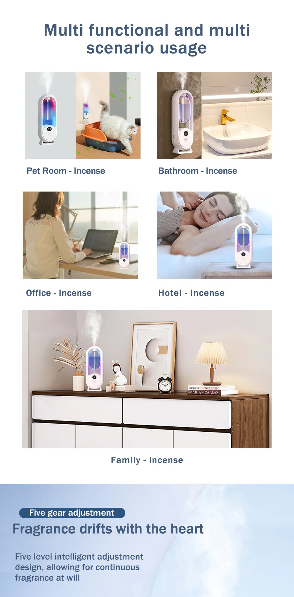Rechargeable portable aroma diffuser