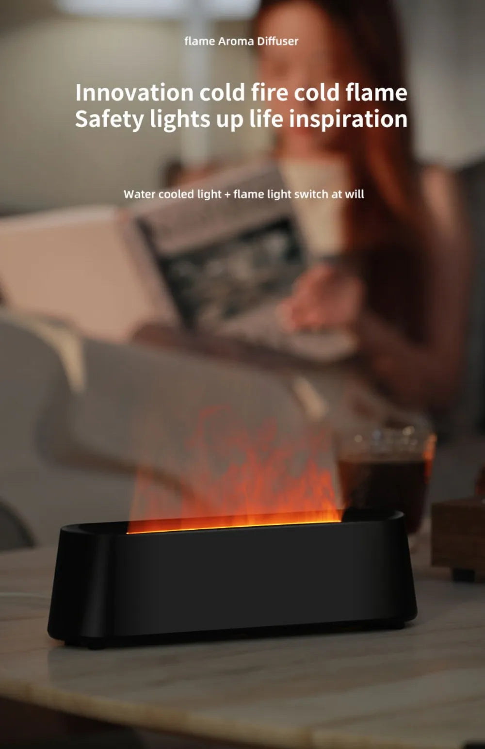 Humidifier Flame Aromatherapy Diffuser.