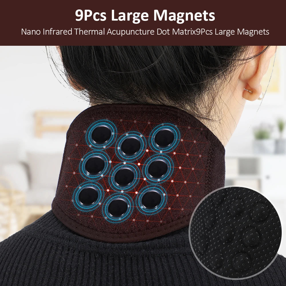 13/19pcs Magnetic Self-heating Neck Brace Tourmaline Infrared Therapy Pain Relief Cervical Protection Neck Support Belt Neck