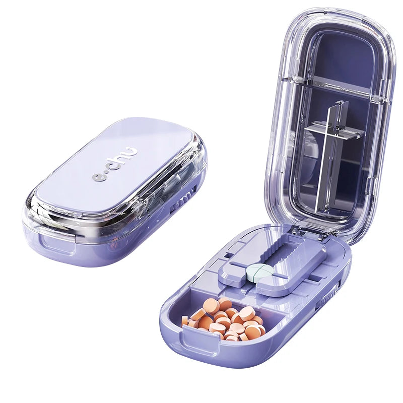 Newest Quartering Pill Cutter Storage Box Portable Drug Tablet Medicine Dustproof Divider Organizer Crusher Pill Cutter