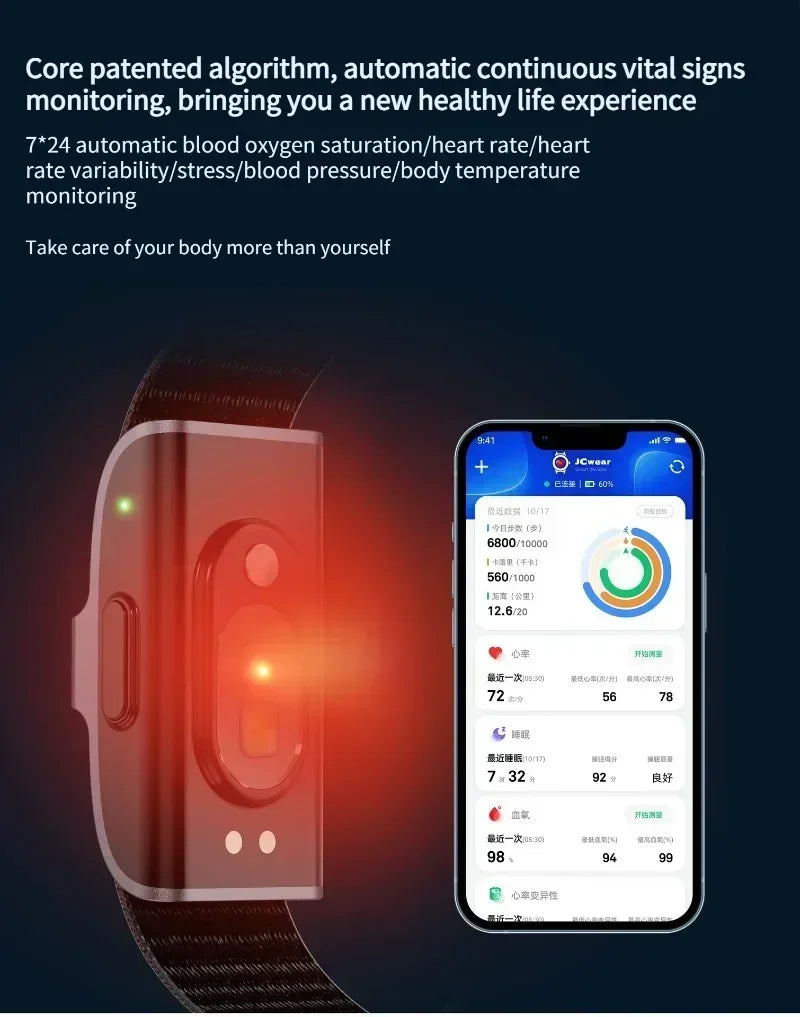 AI Smart Health Bracelet | Blood Pressure, Sleep & Heart Rate Monitor
