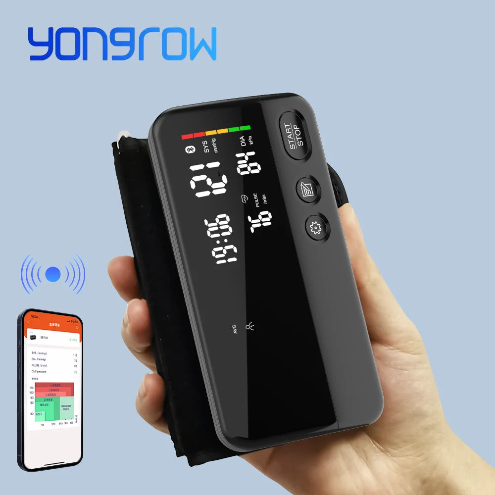Yongrow Smart BP Monitor | LED Display | App-Connected Heart Rate Tracking