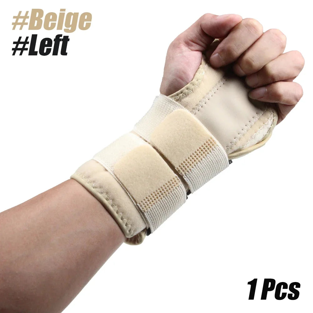 1Pcs Wrist Brace Carpal Tunnel, Adjustbale Wrist Support and Metal Splint Stabilizer, Night Sleeep Hand Brace for Pain Relief