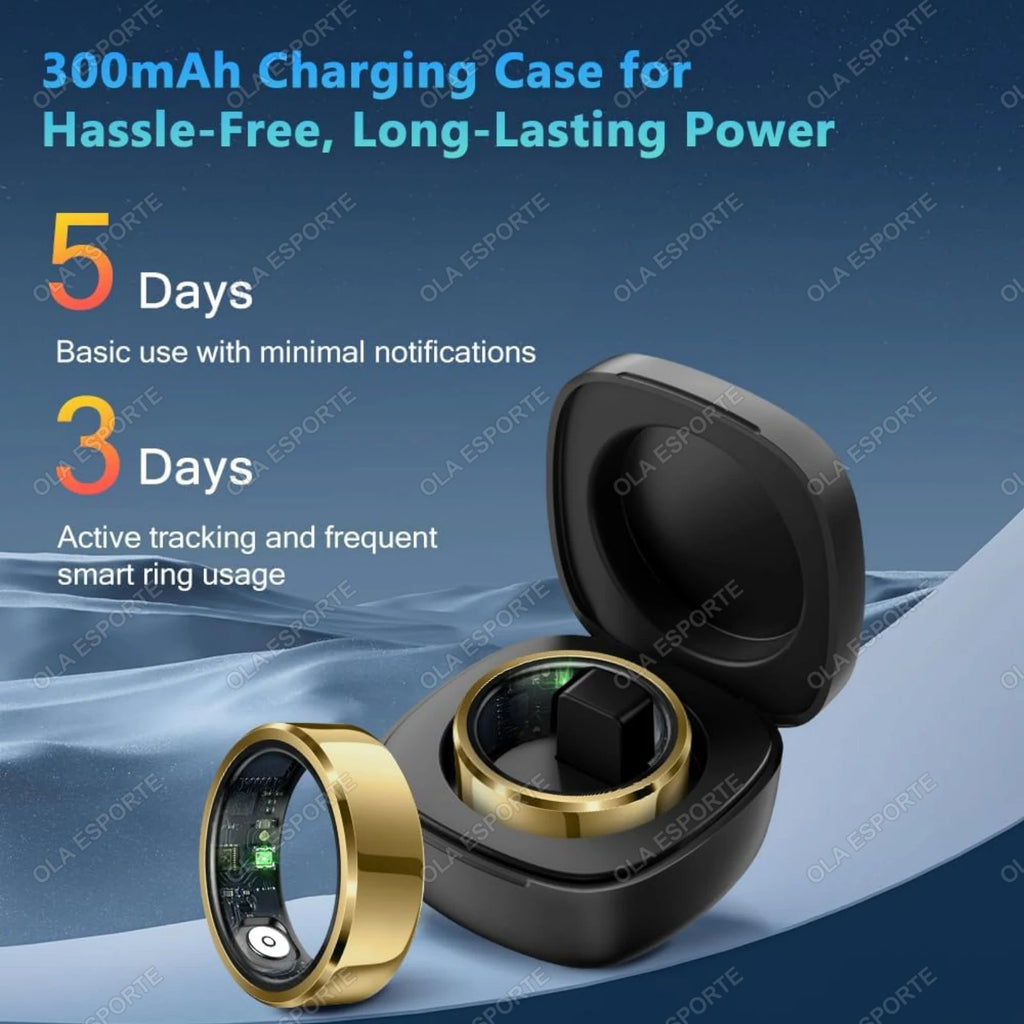 2025 Premium Smart Ring | IP68 Waterproof | Blood Pressure, Heart Rate & Sleep Tracking