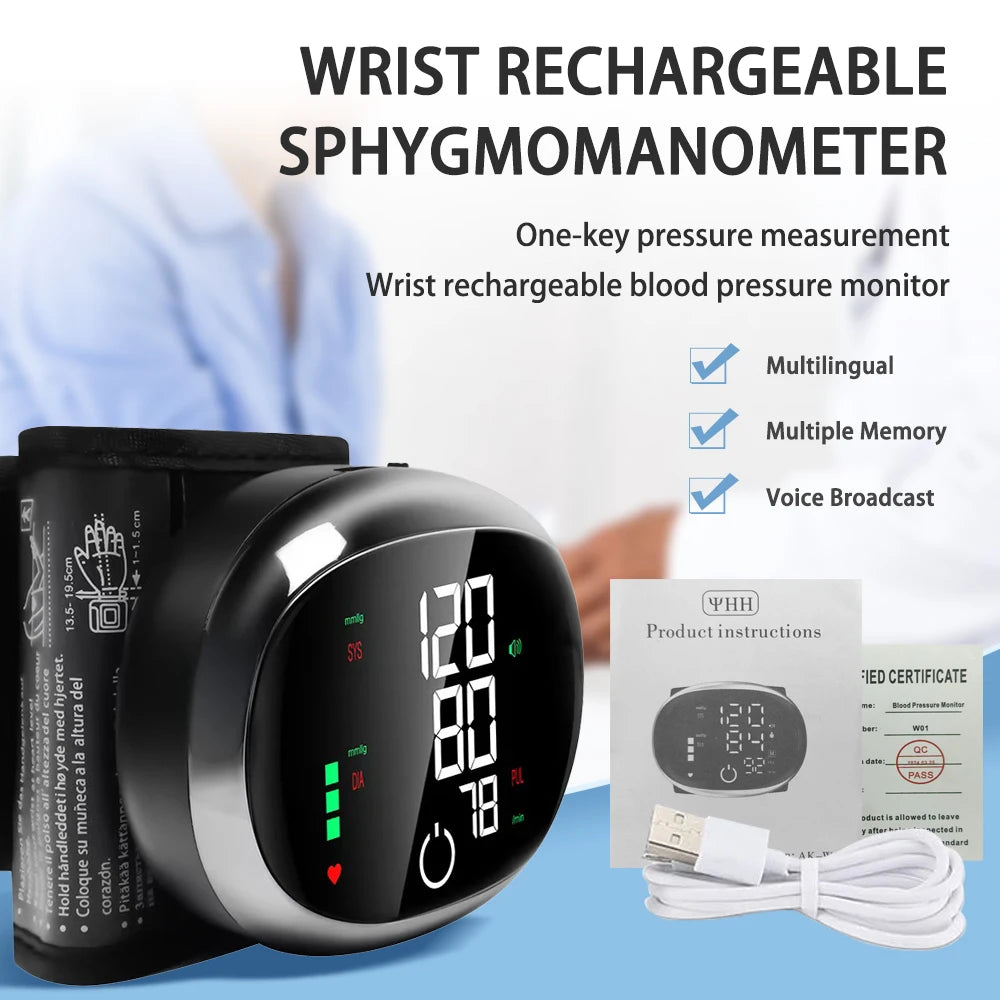 Voice-Enabled Digital Wrist Tonometer | Heart Rate + BP