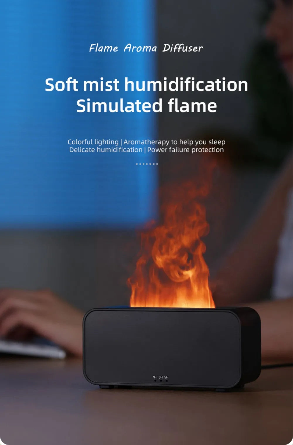 Humidifier Flame Aromatherapy Diffuser.