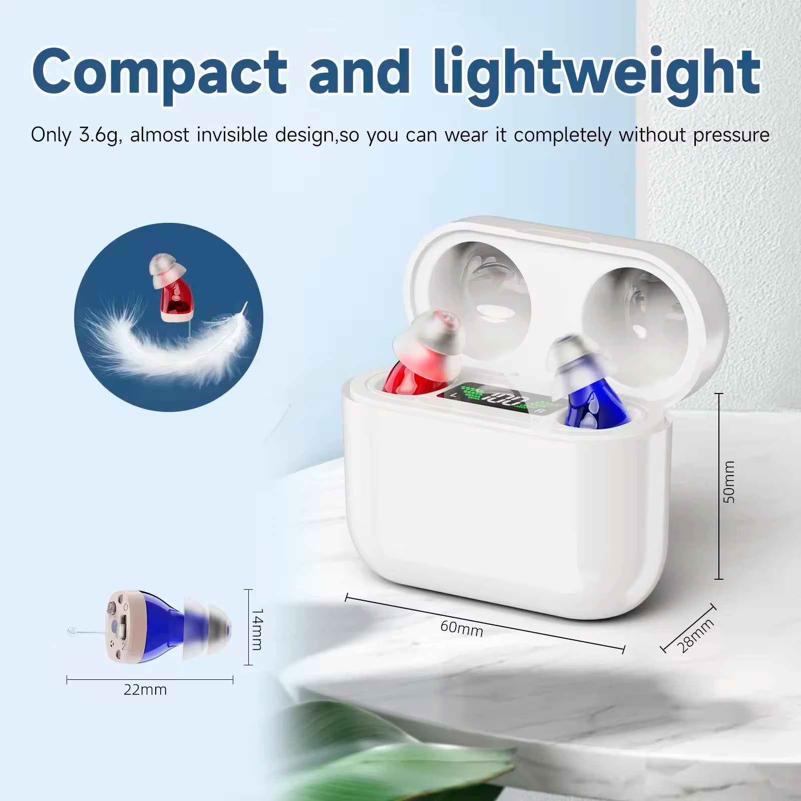 New Arrival CIC Hearing Aid Device For Seniors Rechargeable Wireless Hearing Aid Cheap Amplifier OTC hearing aids