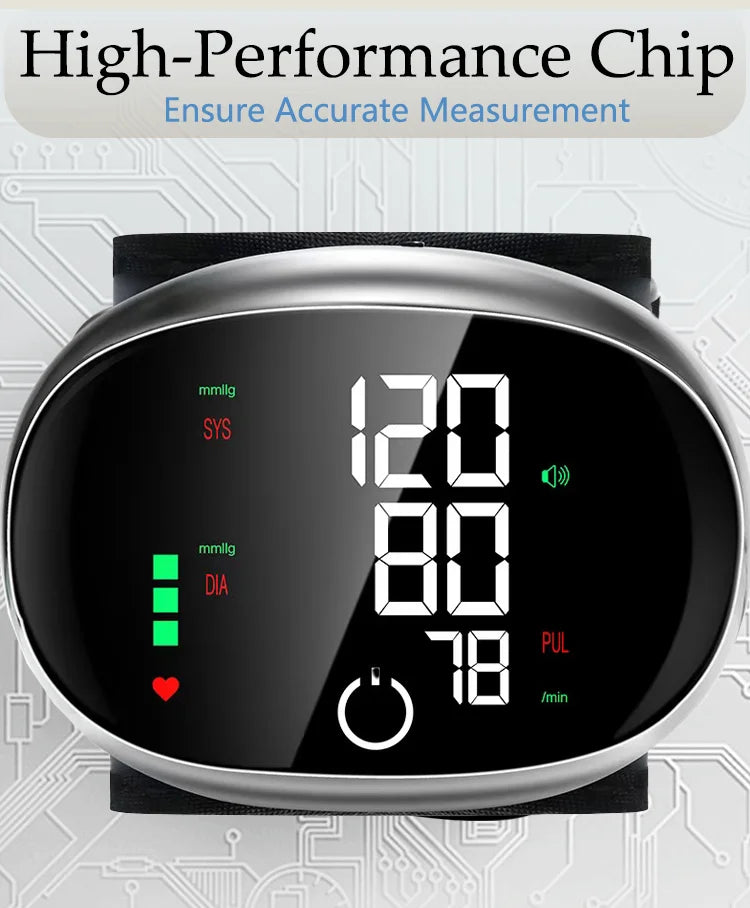 Automatic Wrist BP Monitor with Voice Readout | LCD Smart Touch